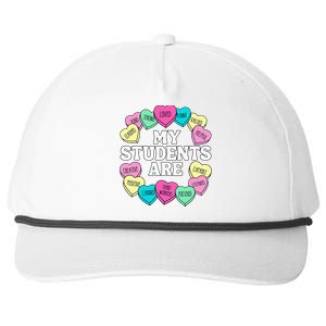 Retro Candy Heart Teacher Valentine's Positive Affirmation Snapback Five-Panel Rope Hat