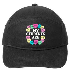 Retro Candy Heart Teacher Valentine's Positive Affirmation 7-Panel Snapback Hat