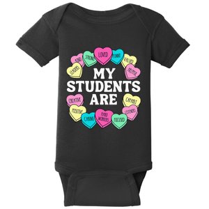 Retro Candy Heart Teacher Valentine's Positive Affirmation Baby Bodysuit