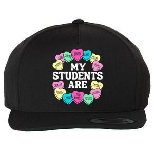 Retro Candy Heart Teacher Valentine's Positive Affirmation Wool Snapback Cap