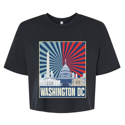 Retro Capitol Hill Washington Dc American Flag Bella+Canvas Jersey Crop Tee