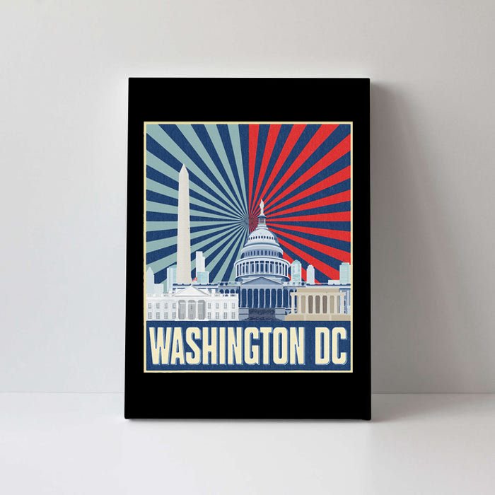 Retro Capitol Hill Washington Dc American Flag Canvas