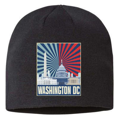 Retro Capitol Hill Washington Dc American Flag Sustainable Beanie