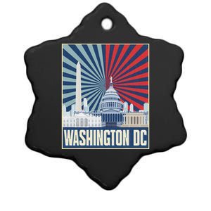 Retro Capitol Hill Washington Dc American Flag Ceramic Star Ornament