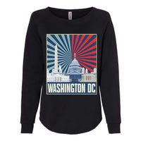 Retro Capitol Hill Washington Dc American Flag Womens California Wash Sweatshirt