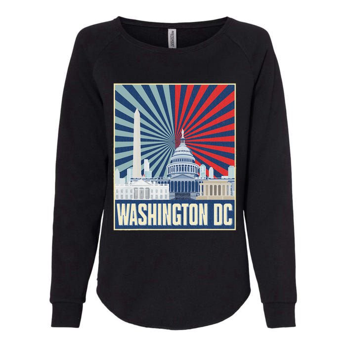 Retro Capitol Hill Washington Dc American Flag Womens California Wash Sweatshirt