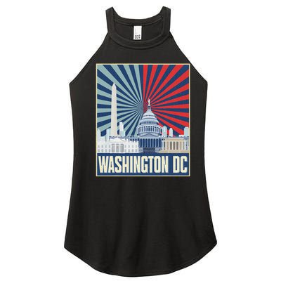 Retro Capitol Hill Washington Dc American Flag Women’s Perfect Tri Rocker Tank