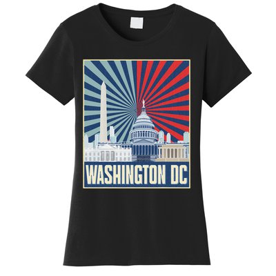 Retro Capitol Hill Washington Dc American Flag Women's T-Shirt