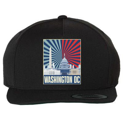 Retro Capitol Hill Washington Dc American Flag Wool Snapback Cap