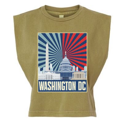 Retro Capitol Hill Washington Dc American Flag Garment-Dyed Women's Muscle Tee