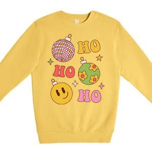 Retro Christmas Ho Ho Ho Festive Holiday Premium Crewneck Sweatshirt