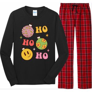 Retro Christmas Ho Ho Ho Festive Holiday Long Sleeve Pajama Set