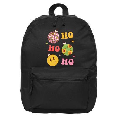 Retro Christmas Ho Ho Ho Festive Holiday 16 in Basic Backpack