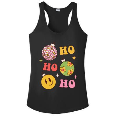 Retro Christmas Ho Ho Ho Festive Holiday Ladies PosiCharge Competitor Racerback Tank