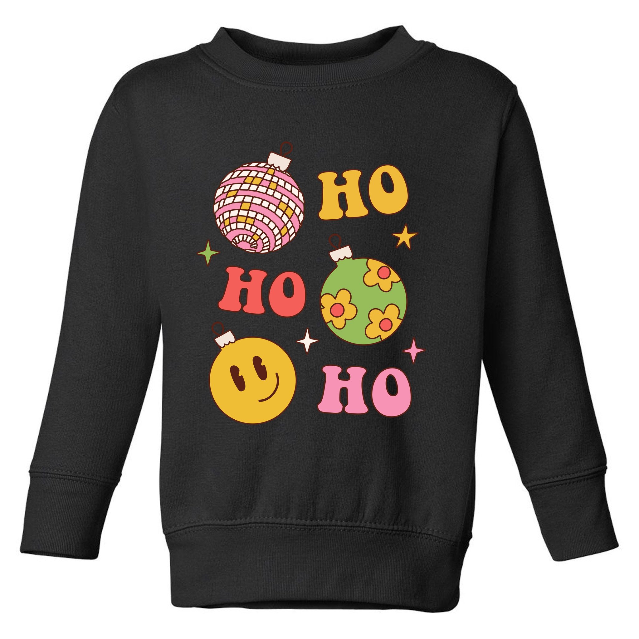 Retro Christmas Ho Ho Ho Festive Holiday Toddler Sweatshirt