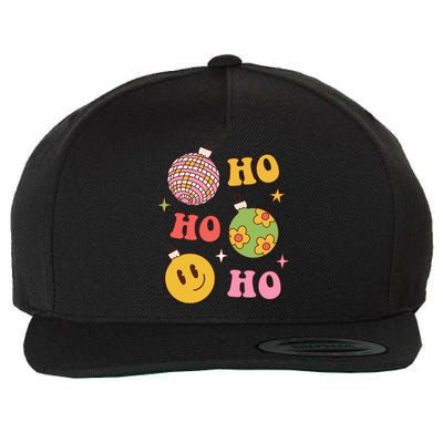 Retro Christmas Ho Ho Ho Festive Holiday Wool Snapback Cap