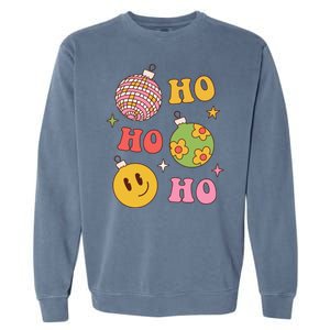 Retro Christmas Ho Ho Ho Festive Holiday Garment-Dyed Sweatshirt