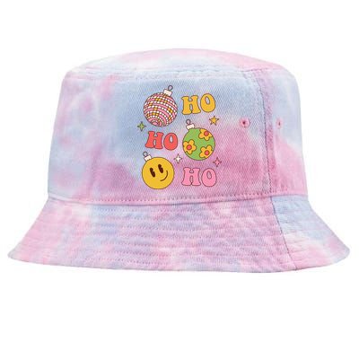 Retro Christmas Ho Ho Ho Festive Holiday Tie-Dyed Bucket Hat