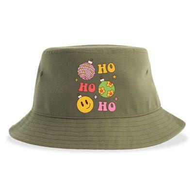 Retro Christmas Ho Ho Ho Festive Holiday Sustainable Bucket Hat