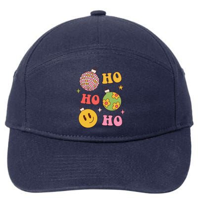 Retro Christmas Ho Ho Ho Festive Holiday 7-Panel Snapback Hat