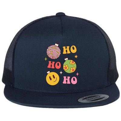 Retro Christmas Ho Ho Ho Festive Holiday Flat Bill Trucker Hat