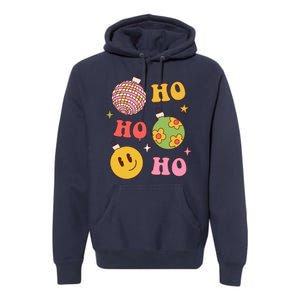 Retro Christmas Ho Ho Ho Festive Holiday Premium Hoodie