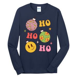 Retro Christmas Ho Ho Ho Festive Holiday Tall Long Sleeve T-Shirt