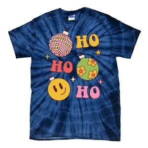 Retro Christmas Ho Ho Ho Festive Holiday Tie-Dye T-Shirt