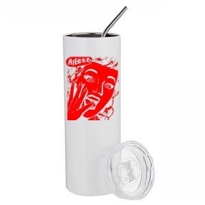 Retro Creepy Horror Girl Screaming Stainless Steel Tumbler