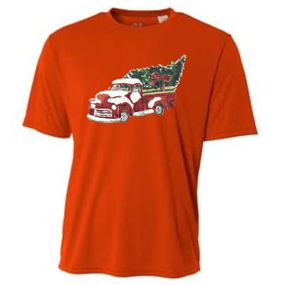 Retro Christmas Holiday Truck Cooling Performance Crew T-Shirt