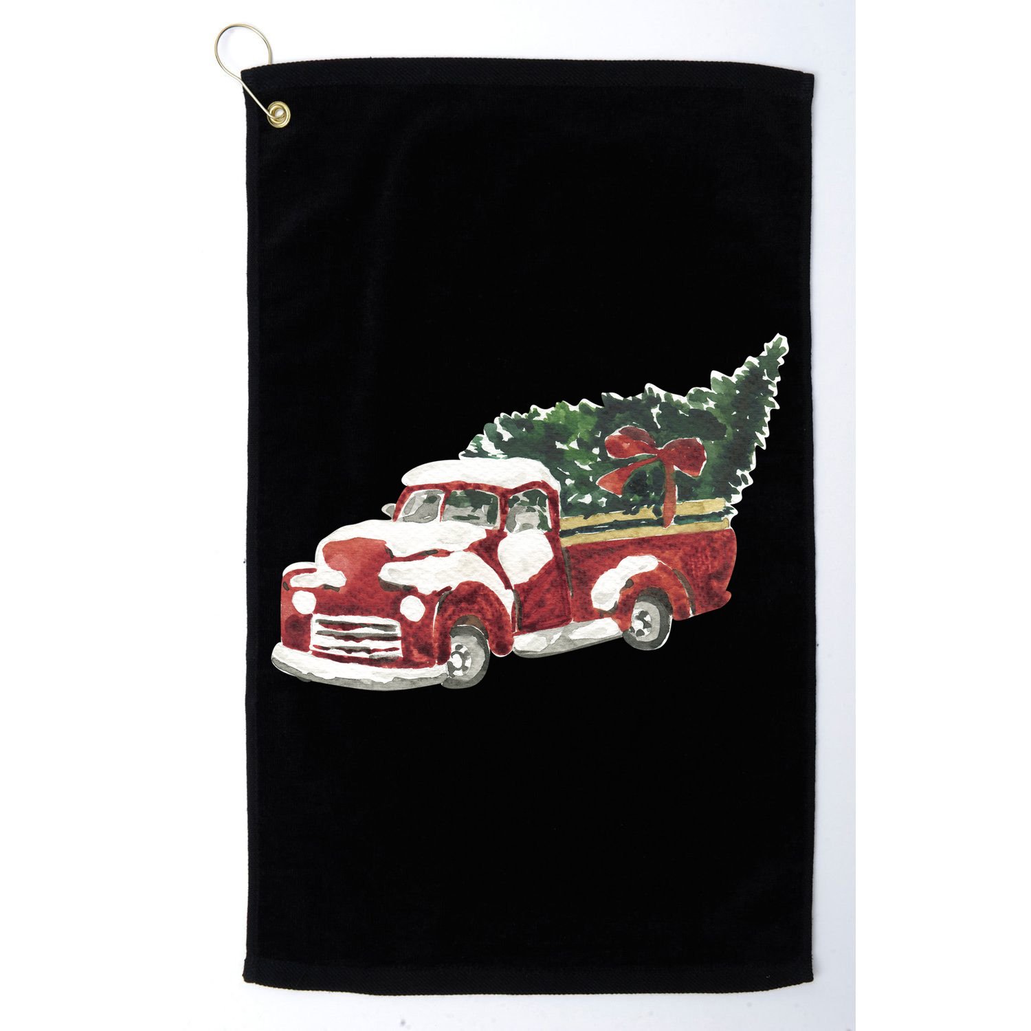 Retro Christmas Holiday Truck Golf Towel