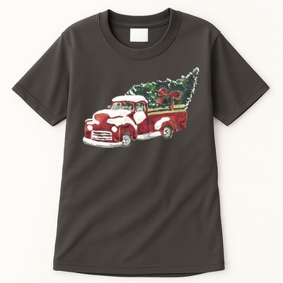 Retro Christmas Holiday Truck Tall T-Shirt