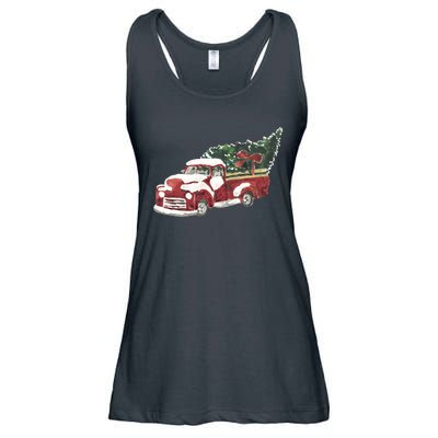 Retro Christmas Holiday Truck Ladies Essential Flowy Tank