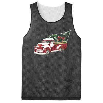 Retro Christmas Holiday Truck Mesh Reversible Basketball Jersey Tank