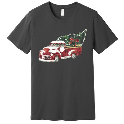 Retro Christmas Holiday Truck Premium T-Shirt