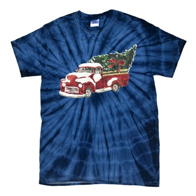 Retro Christmas Holiday Truck Tie-Dye T-Shirt