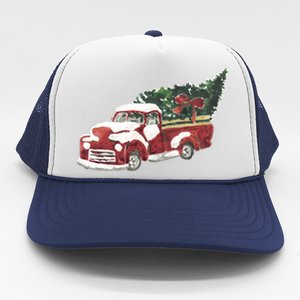 Retro Christmas Holiday Truck Trucker Hat