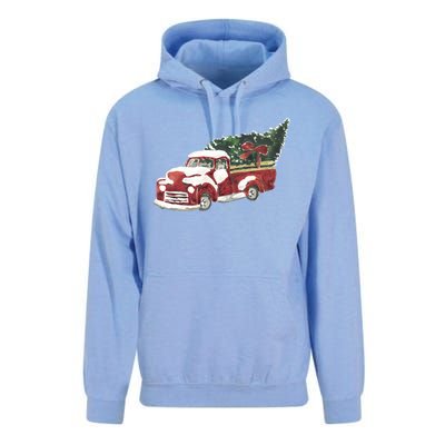 Retro Christmas Holiday Truck Unisex Surf Hoodie