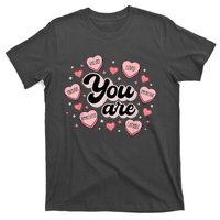 Retro Candy Heart Teacher Valentine's Day You Are Enough T-Shirt