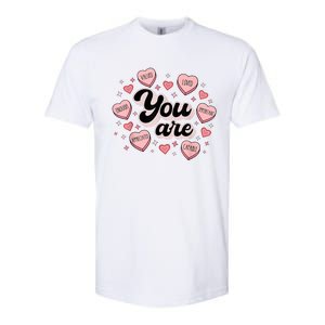 Retro Candy Heart Teacher Valentine's Day You Are Enough Softstyle CVC T-Shirt