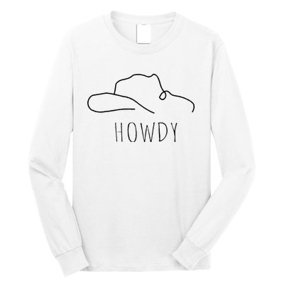 Retro Cowboy Hat Howdy Western Country Texas Cowgirls Long Sleeve Shirt