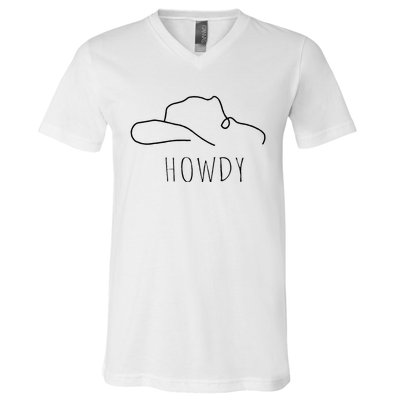 Retro Cowboy Hat Howdy Western Country Texas Cowgirls V-Neck T-Shirt