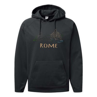 Rome Colosseum Italy Italia Roman Amphitheatre Ancient Rome Performance Fleece Hoodie