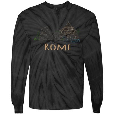 Rome Colosseum Italy Italia Roman Amphitheatre Ancient Rome Tie-Dye Long Sleeve Shirt