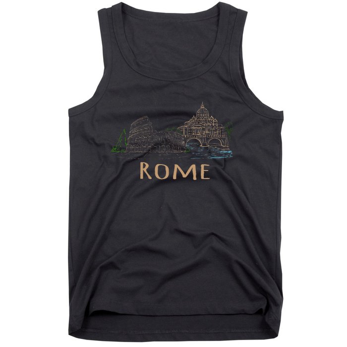 Rome Colosseum Italy Italia Roman Amphitheatre Ancient Rome Tank Top