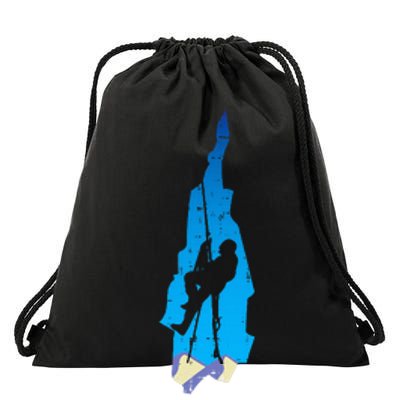 Rock Climber Id Climb That Mountain Climbing Drawstring Bag