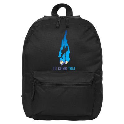 Rock Climber Id Climb That Mountain Climbing 16 in Basic Backpack