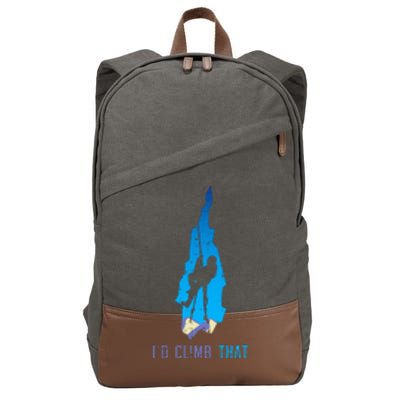 Rock Climber Id Climb That Mountain Climbing Cotton Canvas Backpack