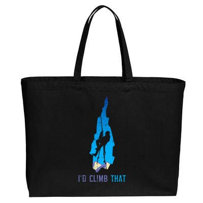 Rock Climber Id Climb That Mountain Climbing Cotton Canvas Jumbo Tote