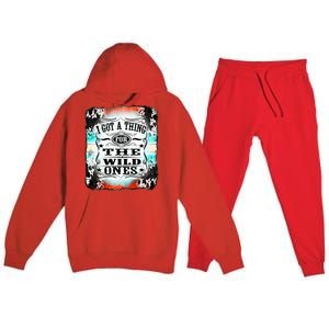 Retro Cowgirl I Got A Thing For The Wild Ones Premium Hooded Sweatsuit Set